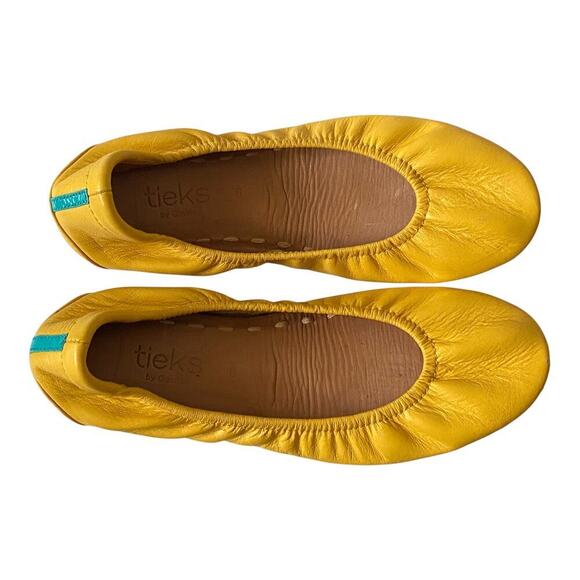 Tieks by Gavrieli  Womens US 6 Mustard Yellow Casual Comfy Ballet  Leather Flats - Picture 2 of 14
